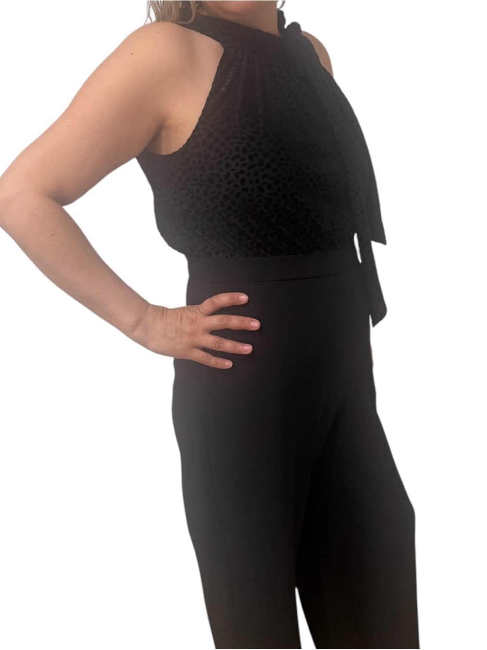 Vince Camuto Black Halter-Neck Wide Leg Jumpsuit nwt - Picture 3 of 15